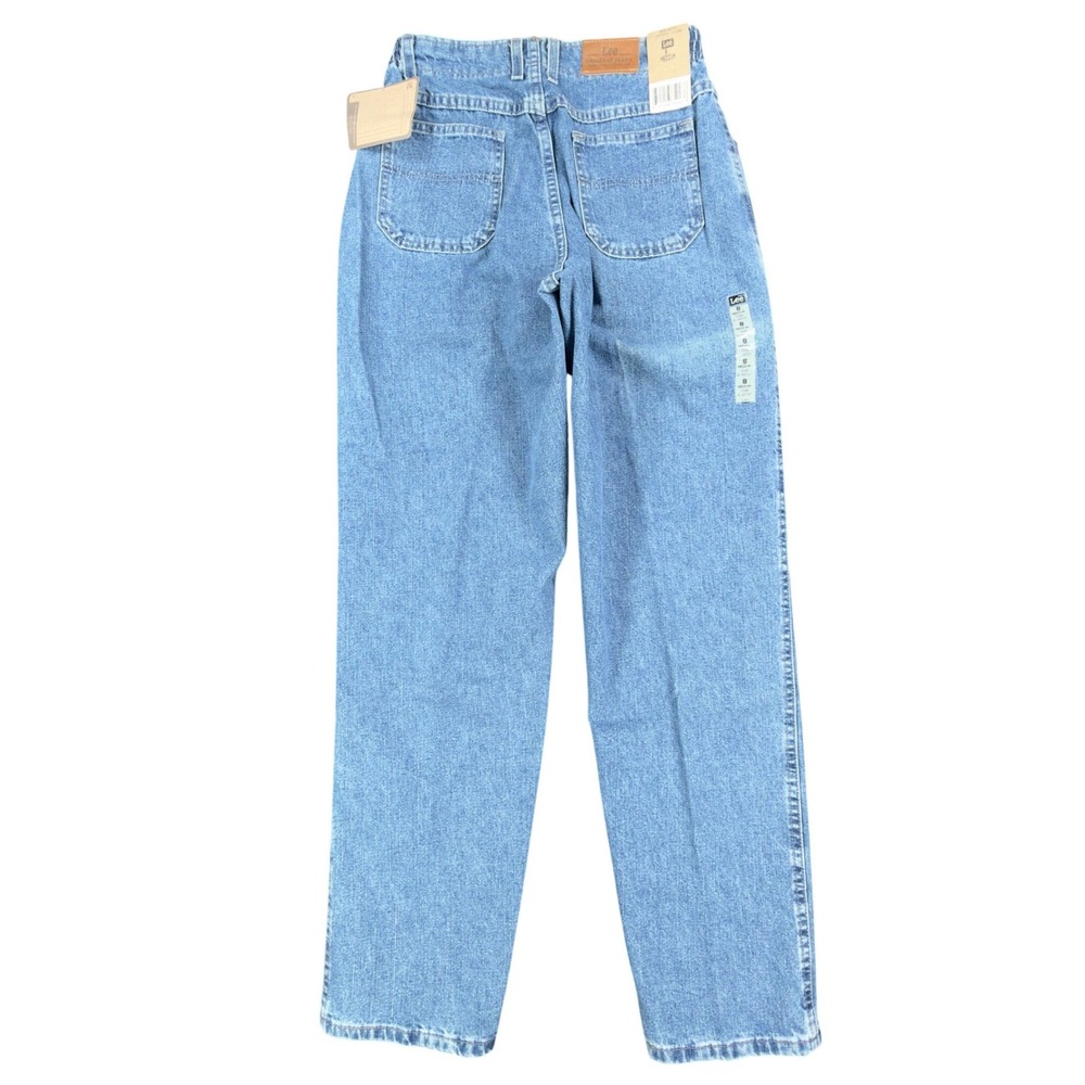 Lee Vintage 90s Side Elastic Utility Jeans Womens 8 M Blue Denim Made in USA NWT